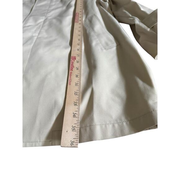 London Fog Brown Khaki Trench Coat Size 44R Hidden Buttons Career Jacket READ - Picture 5 of 8